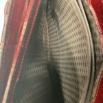 EEL Skin Vintage Leather Diagonal Striped Shoulder Crossbody Bag Evening Purse Red Photo 5