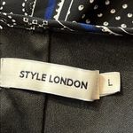 STYLE LONDON Black Print Keyhole Long Sleeve Shift Dress Size Large Photo 8