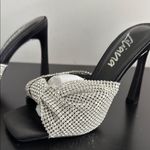 Liliana NWT fab'rik Black Heels with Silver Accents SSz 6 Photo 3