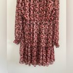 SUNCOO Robe Celeste Pink Paisley Metallic Ruffle Mini Dress T0 Size Small Photo 6