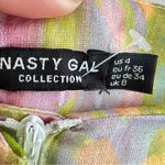 Nasty Gal Anthropologie LINEN Abstract wide leg Pants 4 purple green NEW Photo 5