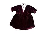 Free People  Red Velvet Ivy Mini Baby Doll Vneck Dress XS Photo 4