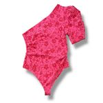 Free People Somethin Bout You Bodysuit Top Hot Pink floral NWT Spring Summer Photo 3