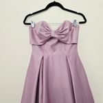 AQUA New  Formal Satin Strapless Midi Dress Pink Bow Women's Size 6 Photo 5