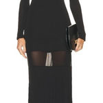 STAUD  Falcon Mesh Panel Long Sleeve Maxi Dress Black Size M Photo 0