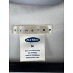 Old Navy  Womens White Stretch V-Neck Polo Shirt Medium Cotton Blend Photo 2