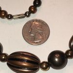 Vintage Beaded Bronze & Dark Gray Heavy Necklace Brown Photo 4
