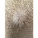 Mitchie's Grey knitted Sweater/Poncho with Fur Pom Sz O/S Gray Photo 8