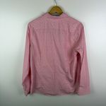 Lands' End  No Iron Supima Pink Stripe Polka Dot Button Down Shirt Size 14 Preppy Photo 2