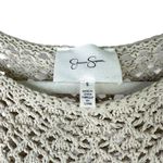 Jessica Simpson Cream Crochet Open Knit Boat Neck Bat Wing Sweater Small Photo 4