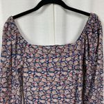 Boden Blue&Pink Paisley Puff Sleeve Sweetheart Neckline Jersey Top Sz.8 Pink Photo 9