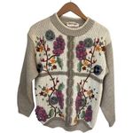 Vintage Fruit Grandmacore Knit Sweater Small Purple Photo 0