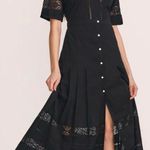 Love Shack Fancy NWT
Edie Lace Short Sleeve Midi Shirt Dress in Black Size XS Photo 0