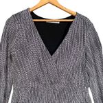 Athleta Women's Black White Dot Print Faux Wrap Dress Long Sleeve Career Medium Photo 2