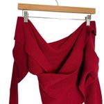 Altuzarra Red Cashmere Wool Ribbed Knit Long Sleeve Crossover Sweater Size XS Photo 2