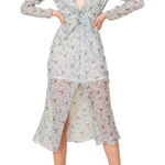 The East Order  Serena Low V-Neck Floral Midi Dress Size X-Small Lightweight Boho Photo 0