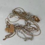 Boutique Long three strand necklace with pearl covered heart pendant. Photo 2