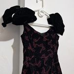 Gunne Sax by Jessica McClintock blac and red velvet dress Prom dress red bow jacquard with faux crystals detailed  Junior size 3/4 Photo 9