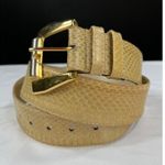 Dame Belt And Bag SKU 7929 Elegant Beige Snake Embossed Leather Belt Size L Photo 1