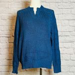 Grace Karin Blue Knit Split-Neck Pullover Sweater Women's M NWT Photo 0