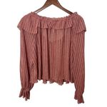 Anthropologie Pink Off Shoulder Ruffle Blouse XS Long Sleeve Boho Peasant Top Photo 8