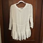 Anthropologie  Maeve Ivory Lila Tiered Tunic Top Size M Photo 2