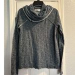 Free People Beach Womens Medium Blue Grey Long Sleeve Tunic Cowl Neck Two Body Photo 0
