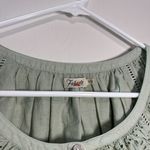 Faherty Valencia Eyelet Organic Cotton Dress In Desert Sage Green Size Small Photo 3