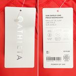 Athleta NWT Sun Shield Rashguard One Piece Swimsuit Red Sz Small Long Sleeve Zip Photo 11