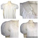 Vintage Avian Peignoir Set, Floral lace tulle robe and Nightgown set size medium White Photo 6