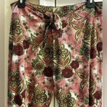 Becca  beach cover up pants floral straight leg semi sheer tie waist Medium Photo 1
