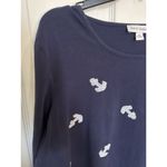 Emily Daniels Nautical Anchor 3/4 Sleeve Top Size XL Coastal Grandma Sequined Blue Photo 1