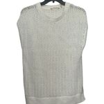 Soft Surroundings  Pointelle Sleeveless Sweater Size Petite XL Crochet Metallic Photo 0