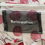 Reformation  Bayley Cherry Linen Tank Top Lace Up Corset Ruffle Size 12 Coquette Photo 6