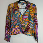 Haute Hippie  multicolor collared cropped blouse Photo 0