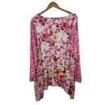 Woman Within NEW  Floral Button Down Shirt Size 18/20 Multicolor Hanky Hem Flowy Photo 3
