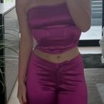 I am gia I.AM.GIA Vikki Corset crop top satin silky barbie pink y2k strapless disco Photo 4