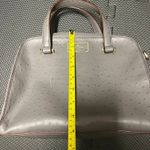 Kate Spade  KAY STREET OSTRICH EMBOSSED SMALL FELIX‎ GREY LEATHER SATCHEL Photo 8