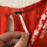 Free People  Diamond Embroidered Red Boho V Neck Top - Size XS Photo 2