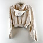 Alo Yoga Alo Sweet Escape Zip Up Cropped Hoodie Oatmeal Heather Beige Tan Small Photo 3