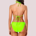 NWT Neon Green Triangle Tie Bikini Set Photo 1