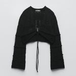 ZARA crochet top sweater blouse knitted wide sleeve boho Photo 1