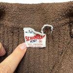 70s vintage Scrambler Knit Quarter Zip Wingerd Collar Ribbed Sweater Brown Med Photo 6