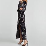 ZARA Floral Print Velvet Robe Duster Wrap Tie Maxi Dress Photo 1