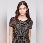 Jump NWT  Glitter Motiff Print Cap Sleeve Mini Dress Black S Photo 2