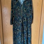Natural Life  Blue and Gold Floral Long Sleeve Dress Photo 2