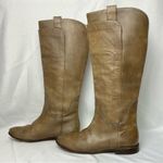 Frye Paige Riding Boots Leather Taupe Sz 9.5 Tall Photo 1