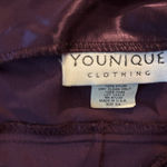 Younique Clothing Deep Purple Satin Dress with Black Flowers Photo 2