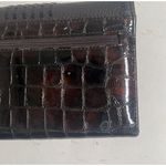 Brighton Vintage Brown Croc Embossed Leather Check Book Wallet Emblem Photo 8