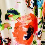 White Orange Blue & Green Multicolor Floral Wrap Maxi Dress. Size XL Photo 6